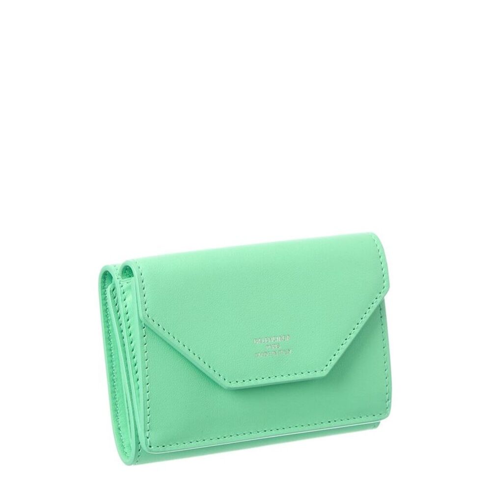 Balenciaga Logo Mini Leather Card Holder, Green - Picture 3 of 4
